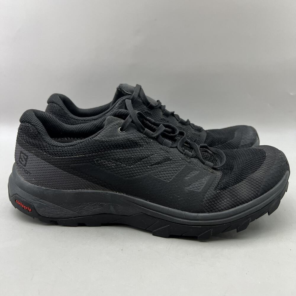 Salomon OUTline GTX Hiking Shoes Men Size 9 Black GORE-TEX Comfort Sneakers